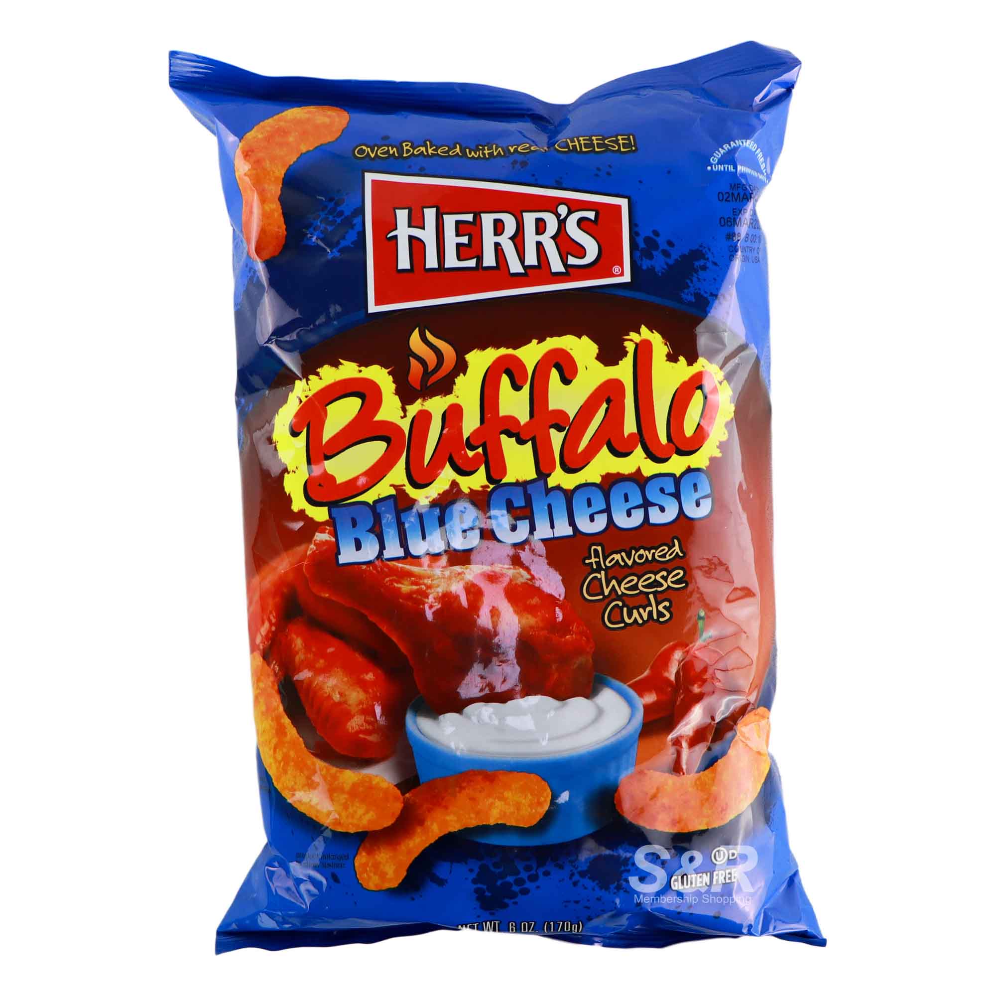 Herr's Buffalo Blue Cheese Flavored Cheese Curls 170g Herr's Buffalo Blue Cheese Flavored Cheese Curls 170g